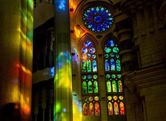 A vitral in the Sagrada Família