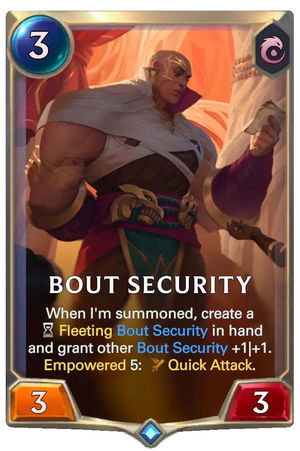 Flavor Text: " “If they think you’re thick, go on and let ‘em. Let the bad apples think they’re safe to run their games--there ain’t a thing in life better than the look in their eyes when they realize they underestimated you.” - Sett”