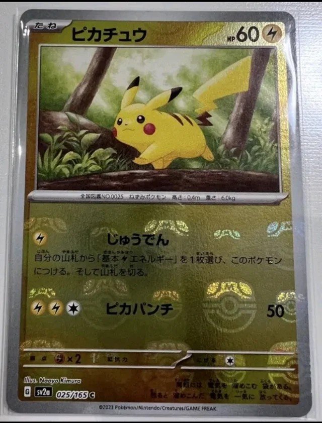 Pikachu (Master Ball Foil) C 025/165 SV2a Pokémon Card 151 - Pokemon  Japanese
