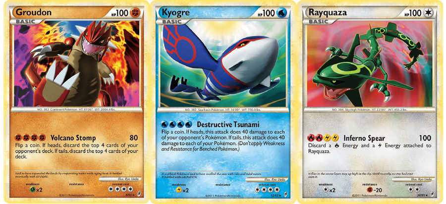 Cartas Pokémon Lendários Groudon + Kyogre