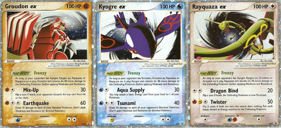 Kit Carta Pokémon Lendários Rayquaza Groudon Kyogre