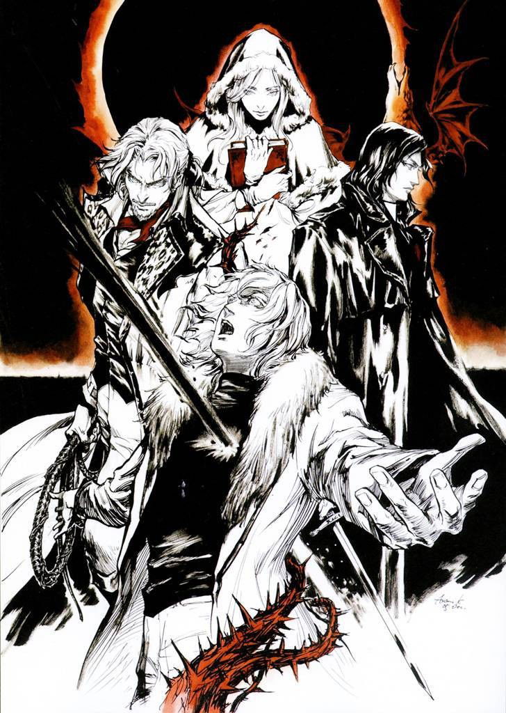 Pôster promocional oficial de Aria of Sorrow: arte de Ayami Kojima